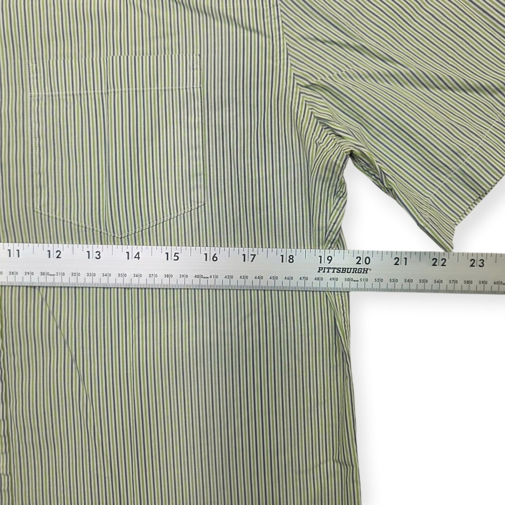 Brooks Brothers Red Fleece Mens Green Striped Short Sleeve Button Down Shirt L - Picture 5 of 8
